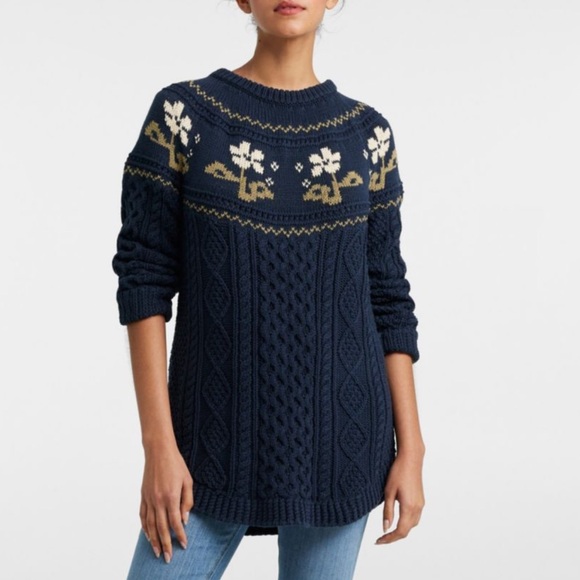 Fisherman Sweater Cotton Knit Tunics New Bean Women's